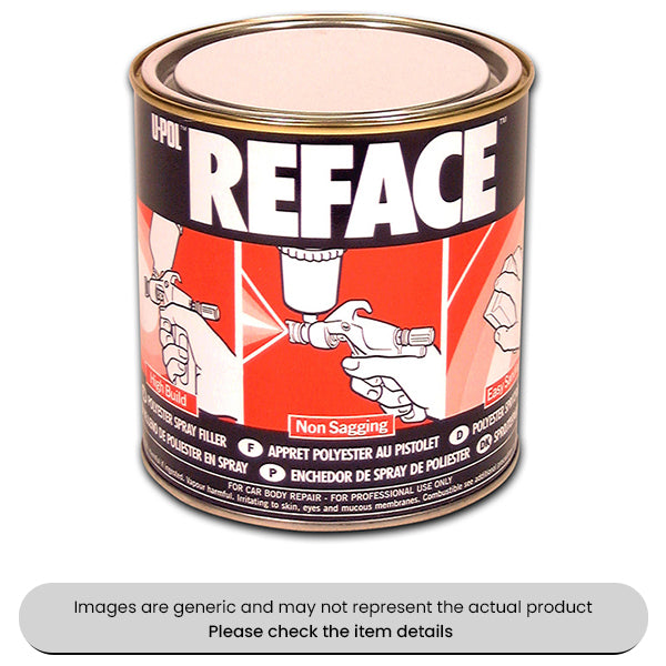 Spray Filler UPOL Reface 1L Tin With Liquid Hardener Pack Qty 1