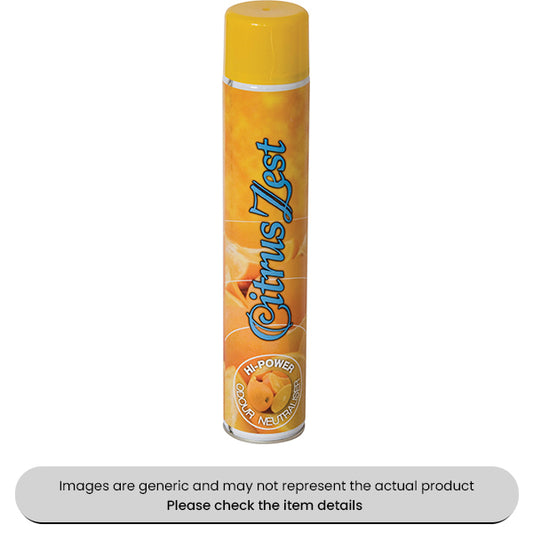 Citrus Zest Air Freshener 750ML Power Aerosol Large Cans Spray Pack Qty 1