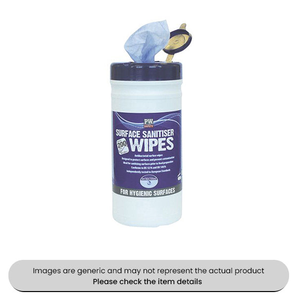 Surface Sanitiser Wipes Portwest EN 1276 Pack Qty 1