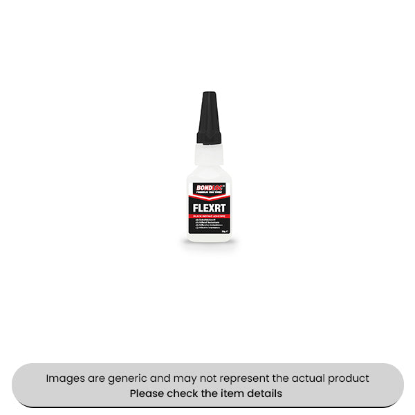 Black Super Glue Rubber Toughened Adhesive 20G Bottle Pack Qty 1