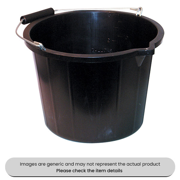 Polythene Builders Buckets 14L With Handle & Pouring Lip Pack Qty 5