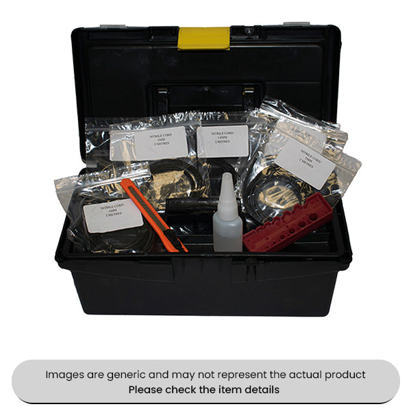 Rubber O Ring Service Kit with Cutting Block, Cutter & Adhesive Pack of 1