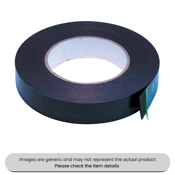 Black Double Sided Adhesive Foam Tape 50MMX10M Pack Qty 1