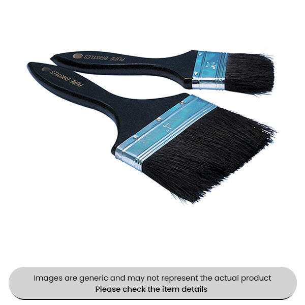 Paint Brushes Pure Bristles With Black Wooden Handles 1/2" Pack Qty 10