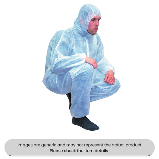 White Extra Large Disposable Overalls Zip Front With Hood Pack Qty 1