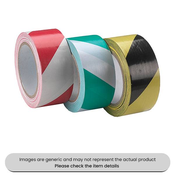 Red/White Hazard Warning Tape Self-Adhesive Backed 50MMX33M Pack Qty 1
