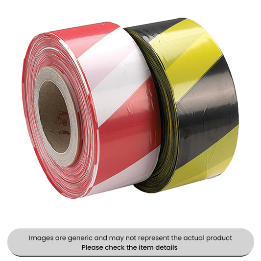 Black/Yellow Chevron Barrier Tape Non-Adhesive 70MMX500M Pack Qty 1