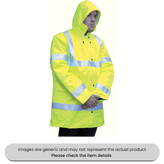 Yellow Extra Large Hi-Vis Reflective Jacket Zip Front Pack Qty 1