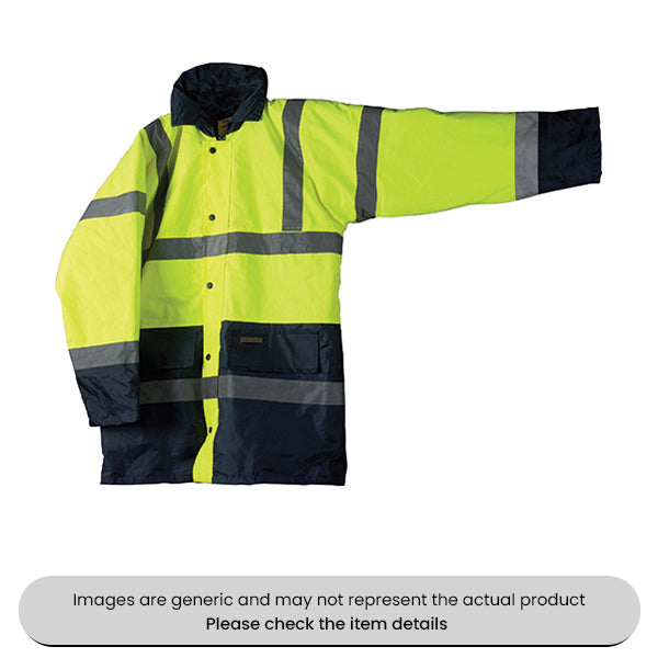 Yellow Extra Large Reflective Jacket Two Tone Zip Front Pack Qty 1