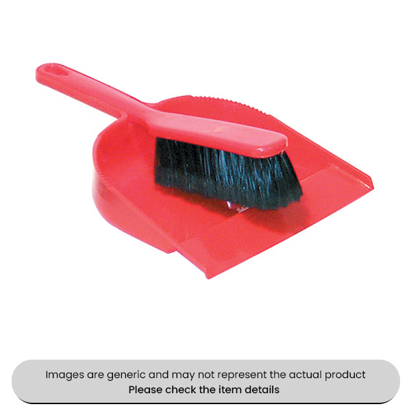 Plastic Soft Nylon Bristles Dustpan & Clip-on Brush Pack Qty 1
