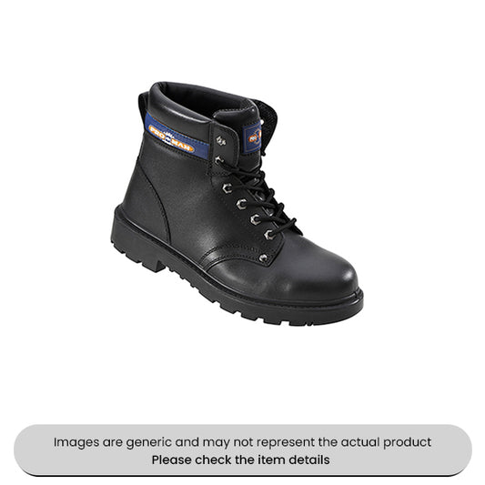 Black Safety Boots 9 Steel Toecap With Heel Energy Absorption Pack Qty 1