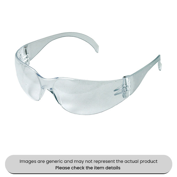Modern Lightweight Safety Glasses Wrap Around Clear Lens Pack Qty 1