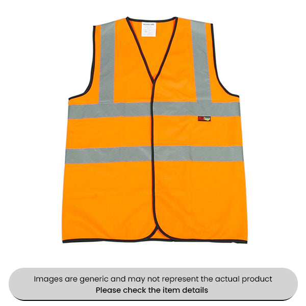 Orange Medium Reflective Waist Coat 2 Bands & 2 Braces Pack Qty 1