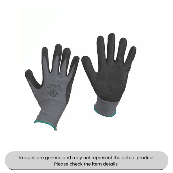Extra Large Nitrile Coated Gloves Polyflex Plus Pack Qty 5