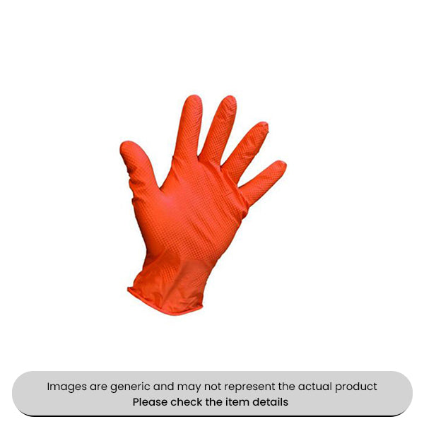 Orange Medium OnHand Grip Plus Disposable Gloves Nitrile Grip Pack Qty 90