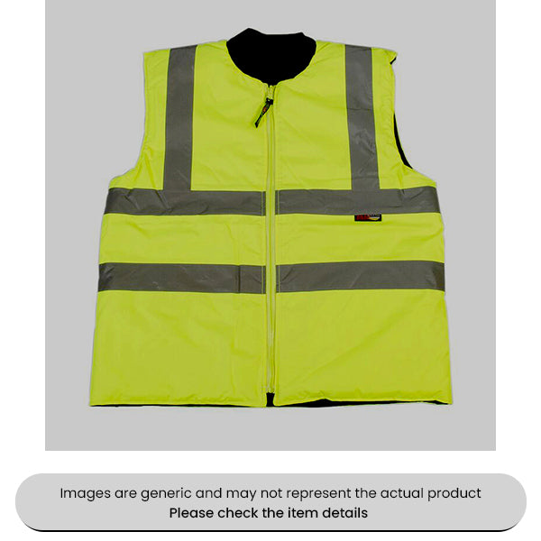 Yellow Large Hi-Vis Body Warmer Reversible Pack Qty 1