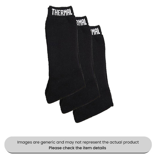 Black Thermal Knitted Socks Size 6-11 Pack Qty 12