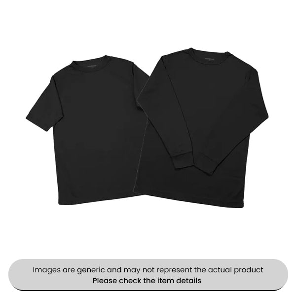 Black Extra Large Short Sleeved Thermal T-Shirt Pack Qty 1