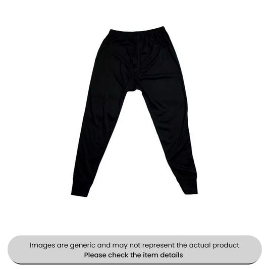 Black Polyester/Cotton Medium Thermal Long Johns Pack Qty 1