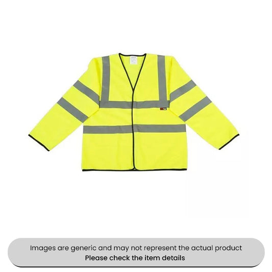 Yellow XXL Knitted Polyester Long Sleve Waist Coat 2 Bands & 2 Braces Pack Qty 1