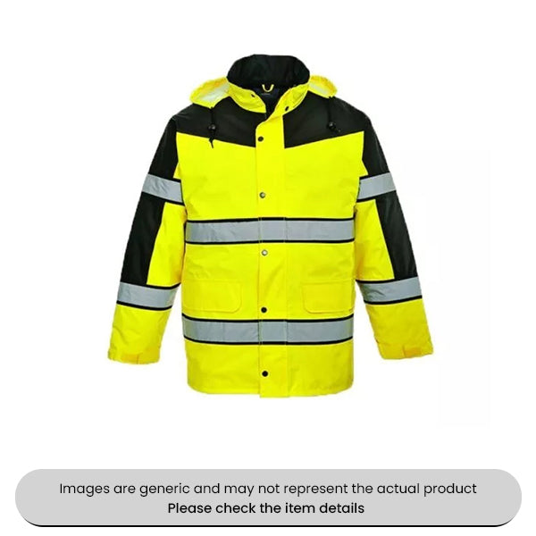 Yellow L Two Tone Hi Vis Jacket EN343 Waterproof CE Certified Pack Qty 1