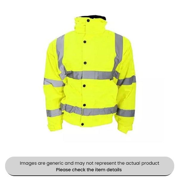 Yellow S Hi-Vis Bomber Jacket Adjustable Cuffs Pack Qty 1
