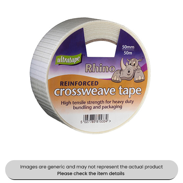 Clear Polypropylene Crossweave Tape 50MMX50M Pack Qty 1