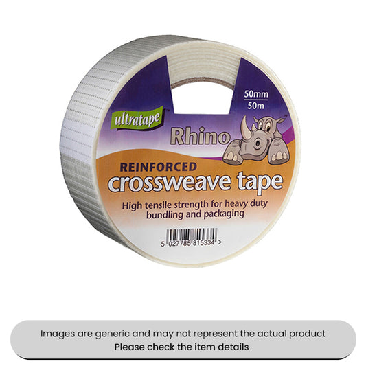 Clear Polypropylene Crossweave Tape 50MMX50M Pack Qty 1
