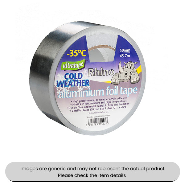 Aluminium Foil Tape For Cold Weather 50MMX45.7M Pack Qty 1