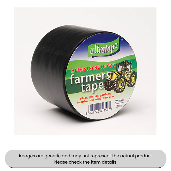Black Silage Farmers Tape 75MMX20M Pack Qty 3