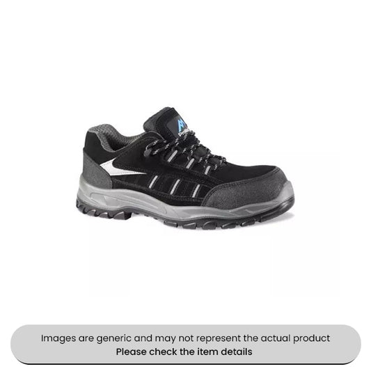 Black/Grey Safety Trainers Boots Size 10 Fibreglass Toecap Pack Qty 1
