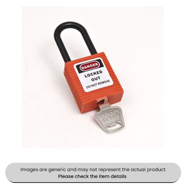 EV Lockout Safety Padlock With Nylon Body & Hasp Pack Qty 1