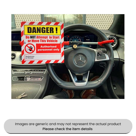 Steering Wheel Lockout & Sign With Two Keys Pack Qty 1