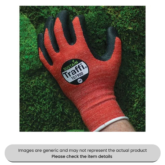 Large Red Traffi Microfoam Gloves Pack Qty 10