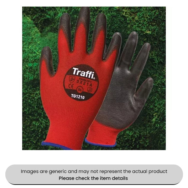 XXL Red Traffi X-Dura Lightweight Gloves Cut Level A Pack of 10