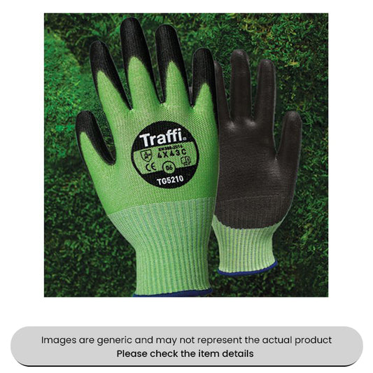 Extra Large Green Traffi X-Dura Lightweight Gloves Cut Level C Pack of 10