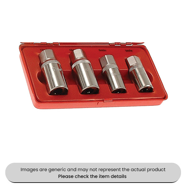 Stud Extractor Set 1/2" Drive, 6-12MM, 4 Piece Pack Qty 1