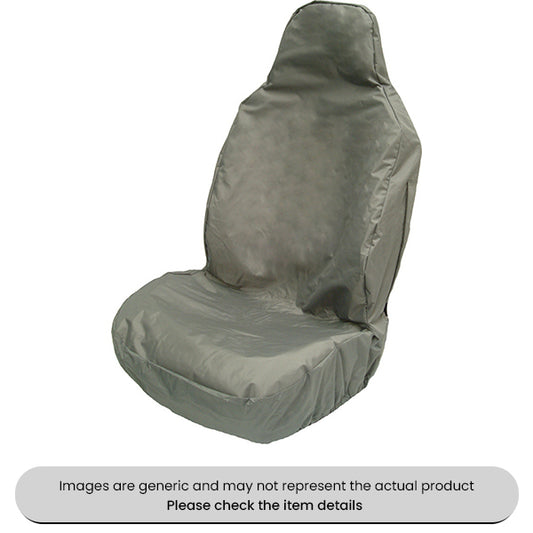 Grey Waterproof PVC-free Polyester Front Seat Cover Pack Qty 1