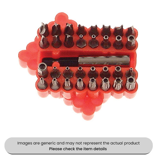 Chrome Vanadium Steel Security Bit Set 60mm 33 Piece Pack Qty 1