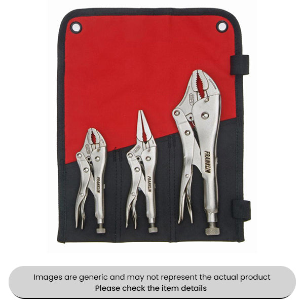 Chrome Vanadium Drop Forged Grip Plier Set Pro Lock 3Piece Set Pack Qty 1