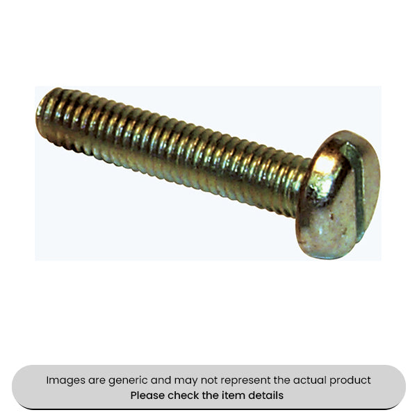 Zinc Plated Steel Machine Screws Slotted Pan Head Metric M5X25 Pack Qty 100