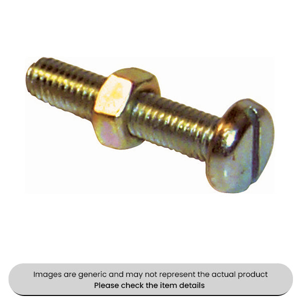 Zinc Plated Machine Screws & Nuts Slotted Pan Head Metric M5X50 Pack Qty 100