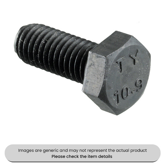 Black HT Setscrews Metric Grade 10.9, M16X50, DIN 933/BS 3692 Pack Qty 25