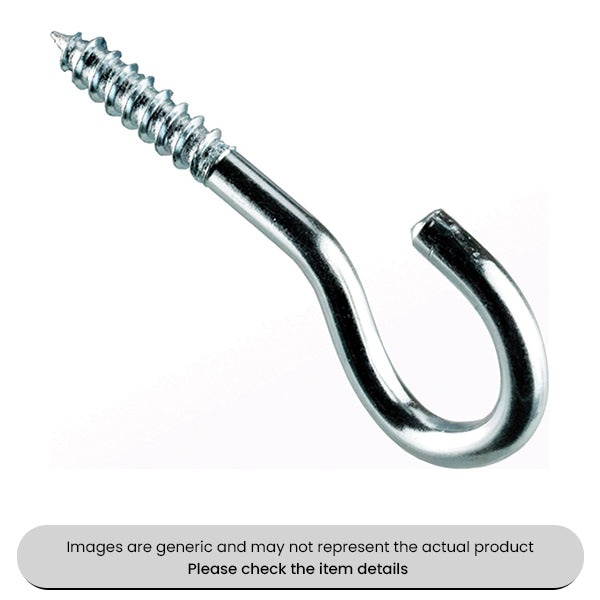 Zinc Plated Screw Hooks M10X60 Pack Qty 50