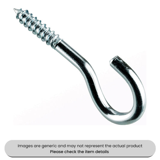 Zinc Plated Screw Hooks M10X60 Pack Qty 50