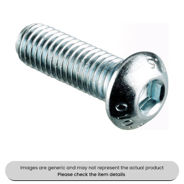 Zinc Plated Black Socket Button Screws Metric Grade 10.9, M8X30MM Pack Qty 100
