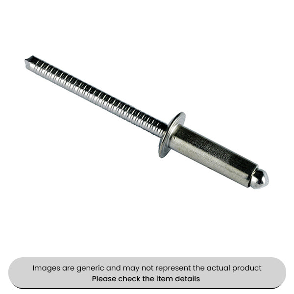 Stainless Steel Serrated Rivets Grade A2, 4.8X16MM Pack Qty 100