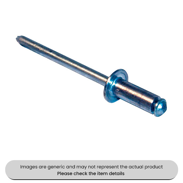 Aluminium Open Type Rivets Standard Flange 4.8X25.5MM Pack Qty 100