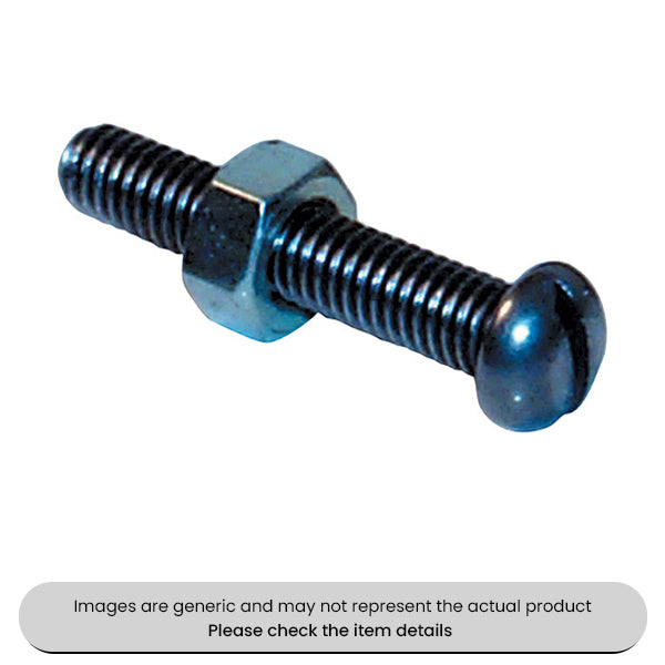 Zinc Plated Steel BA Screws & Nuts Round Head 2BAX1" Pack Qty 100
