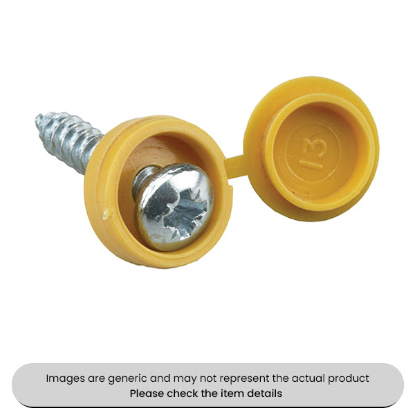 Zinc Plated Number Plate Fixings Green Flip Top Screws 8X3/4" Pack Qty 100